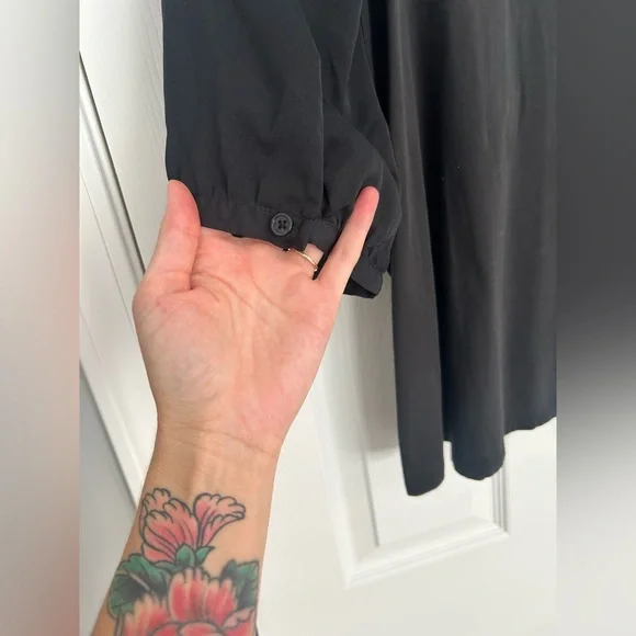 Who What Wear Black Puff Sleeve Blouse - Picture 6 of 7